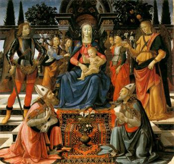 Domenico Ghirlandaio : Madonna and Child Enthroned with Saints II
